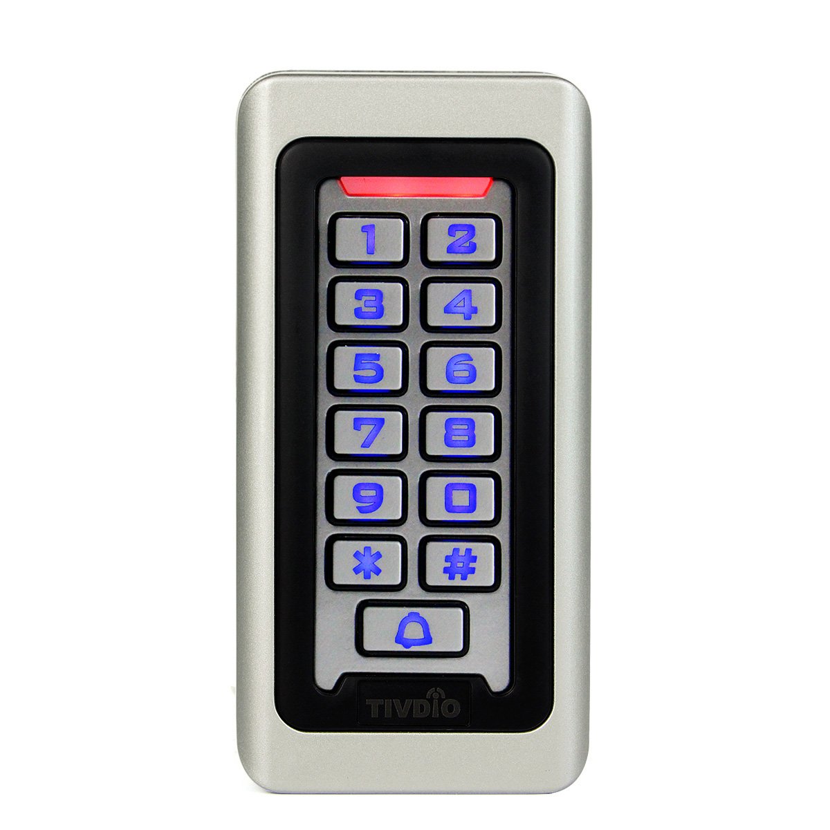 TIVDIO Access Control Keypad Door Keypad Outdoor Waterproof IP68 Metal Case  RFID 125KHz Keypad Single Door