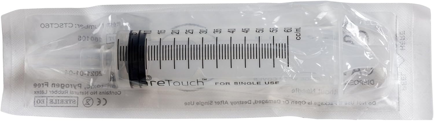 60mL Catheter Tip Syringe, 50 Large Syringes – Disposable and Individually Wrapped, Great for Medicine and Home Care: Health & Personal Care