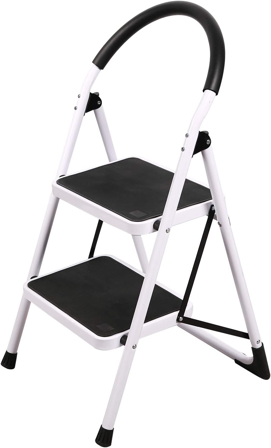REDCAMP Folding Step Ladder 2 Step, Sturdy Heavy Duty Step Ladder with