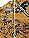 ANGVNS Women Long Sleeve V Neck Printed Chiffon Shirt, Yellow, XL