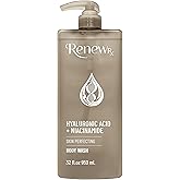RENEW RX Hyaluronic Acid + Niacinamide Body Wash – Hydrating Skin Care Cleanser for Brightening & Skin Perfecting, Vegan Skincare, 32 fl oz