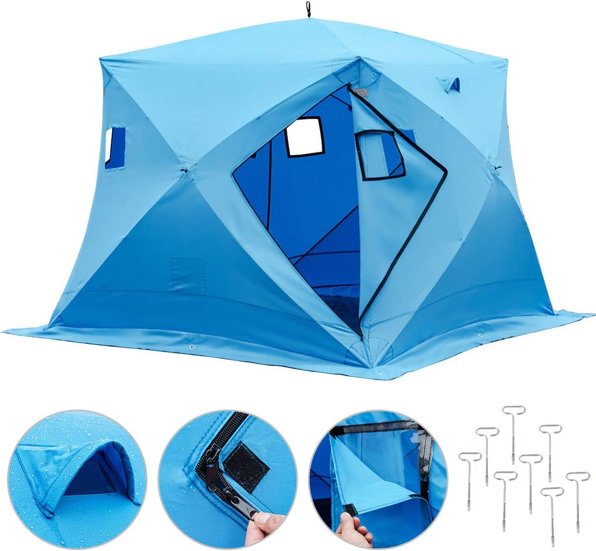 Happybuy Ice Shelter 2 3 4 8 Person Pop 