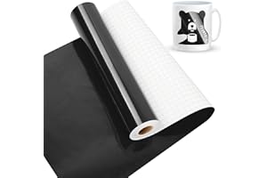 Glossy Black Permanent Vinyl for Cricut, Lya Vinyl 12" x 50FT Matte Black Permanent Adhesive Vinyl Roll for CRI-Cut, Silhouet