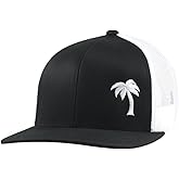 LINDO Trucker Hat [ Palm Tree Design ] for Men and Women: Mid Profile Cap with Breathable Mesh Back and Adjustable Snap