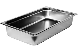 TrueCraftware-Full Size 4" Deep Stainless Steel Anti-Jamming Steam Table Pan 22 Gauge- Chafing Steam Food Pan Anti-Jam Steam Table Hotel Pan for Restaurant Family Events Personal Catering Use