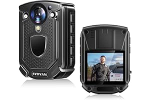 SYDYAM-F1 64GB 4K Body Camera 10-12Hrs Video Record IP68 Waterproof Body Camera with Audio and Video Recording, H.265 Video Code BodyCam for Police Meeting Security Guard Daily Patrol