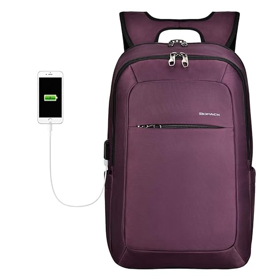 KOPACK Slim Women Laptop Backpack 15.6 in with USB Charging Port Anti Theft Laptop Bag College Purple best laptop backpack KOPACK Slim Women Laptop Backpack 15.6 in with USB Charging Port Anti Theft Laptop Bag College Purple best laptop backpack