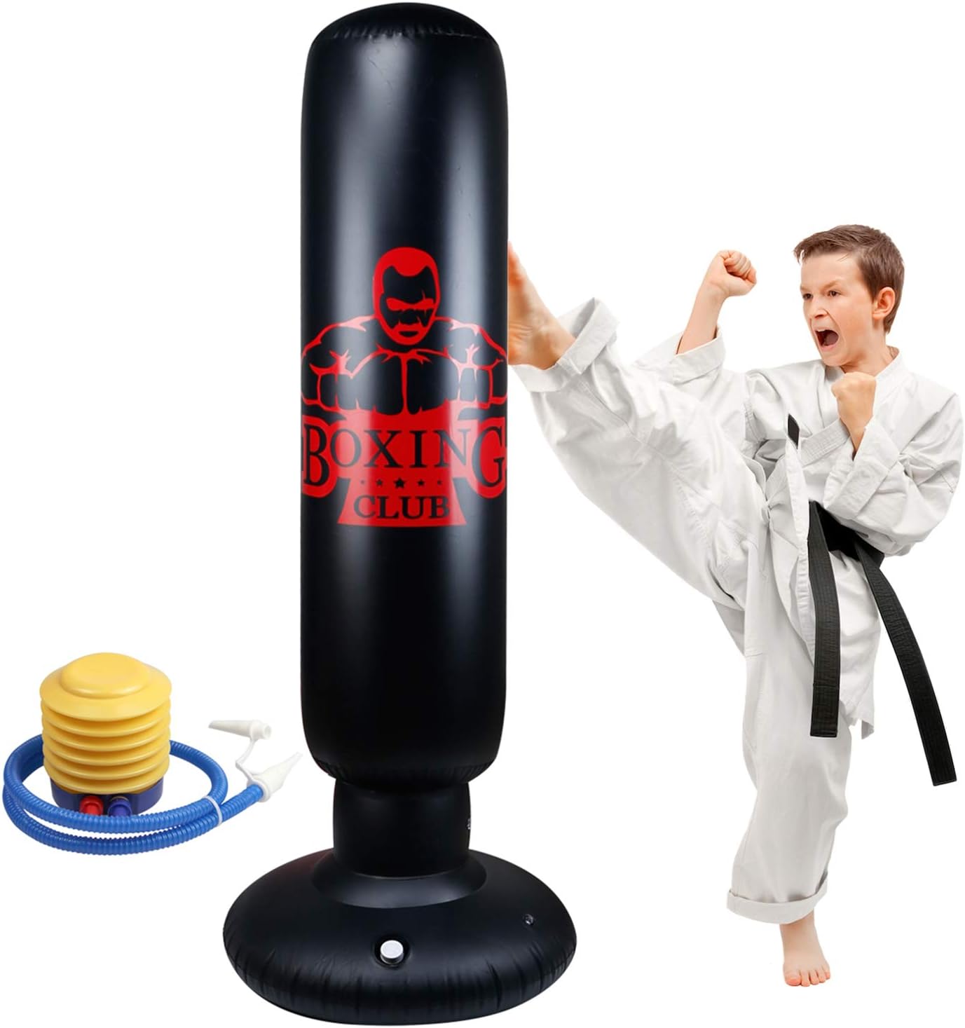 Locsee Punching Bag for Kids, Inflatable Freestanding Bop Bag for Adults and Kids Fitness Boxing Target Bag with Stand, Training Kickboxing Equipment (63 inch) : Sports & Outdoors