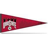 Rico Industries NCAA Ohio State Buckeyes O-H-I-O Hand Sign 12" x 30" Felt Wall Décor Pennant - Great for Home/Bed Room/Man Cave Décor