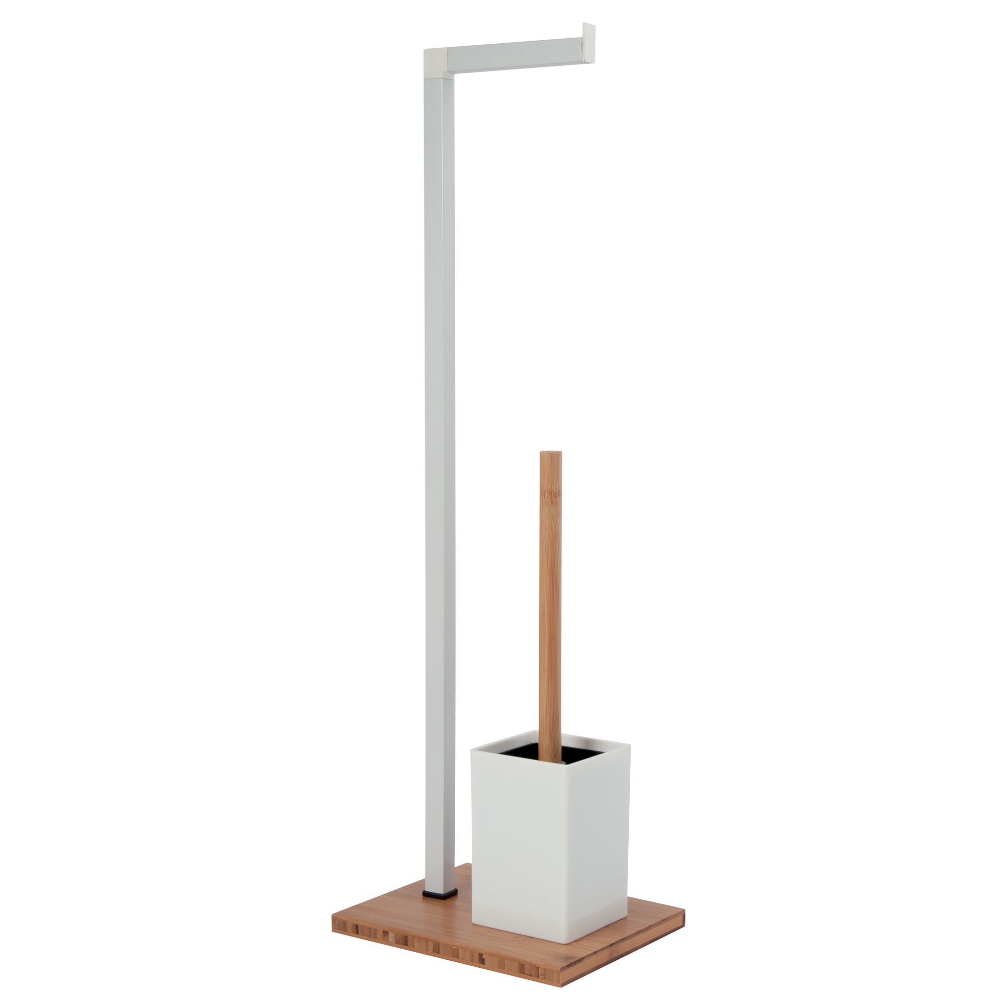 MSV Toilet paper holder and toilet set of bamboo