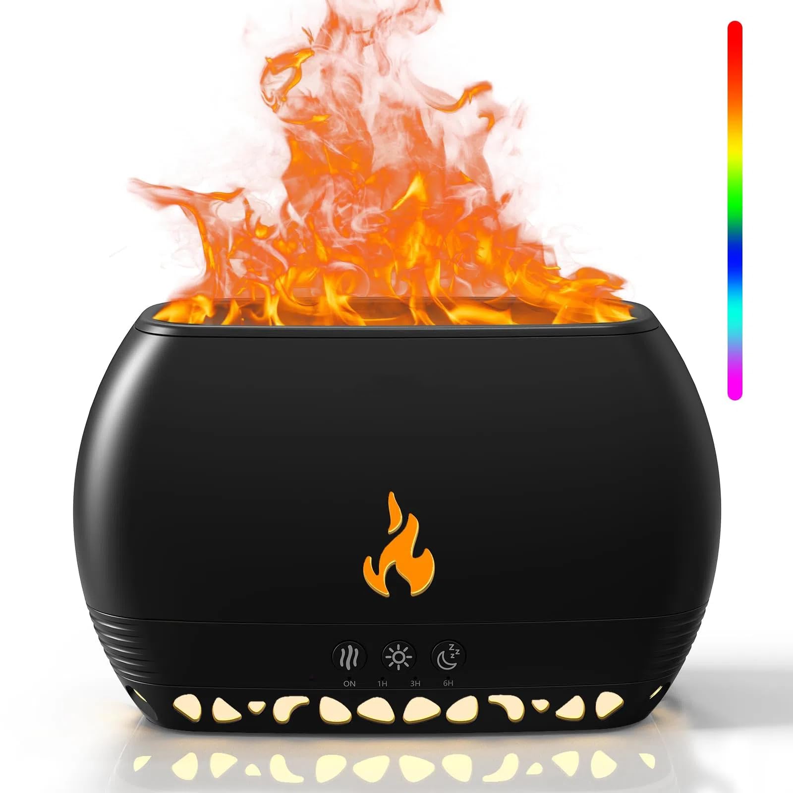 Photo 1 of Pluwel Colorful Flame Diffuser Essential Oil Diffuser, 350ML Air Humidifier for Large Room Aroma Diffuser for Home with Adjustable Mist, Night Light, Timer Off and Waterless Auto Shut-Off