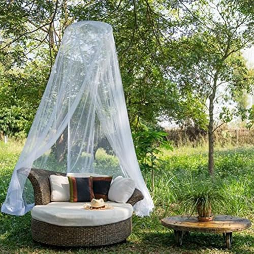 Twinkle Star Mosquito Net for Bed, 2.5M Tall Dome Bed Canopy with Fixing Nails & Rope, Fine Mesh Bed Net for Single Twin Full Queen King Size, White Canopy for Bedroom Camping Travel