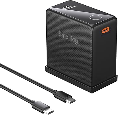 SMALLRIG Akku für NP-F970 10500mAh Replacement Battery für Sony NP-F970 F750 F550, PD 36W USB-C 3,5H Schnellladung, Kamera Akku mit OLED-Bildschirm für Kamera, Videoleuchte, Camcorder, Schwarz -4469
