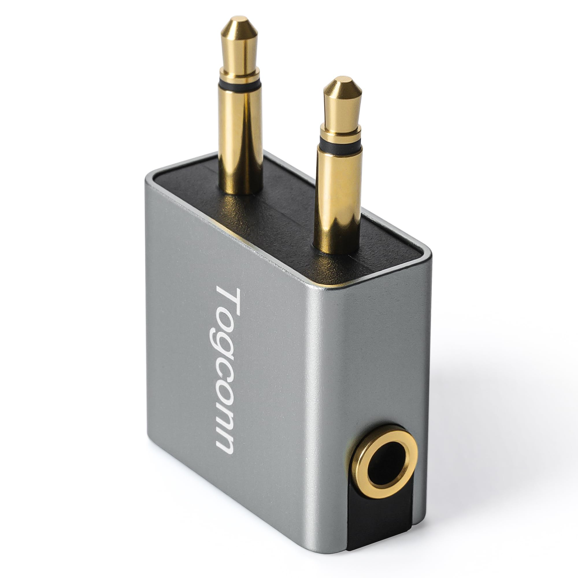 Photo 1 of 1/8" 1/8 Inch Airplane Flight Headphone Adapter,Dual 3.5mm Male to 3.5mm Female Airplane Headphones Jack Aux Audio Converter Connector (Aluminum Shell) for in-Flight Entertainment Systems