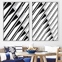 2 Piece Framed Canvas Wall Art Solid Structures Canvas Prints Home Artwork Decoration for Living Room,Bedroom - 16