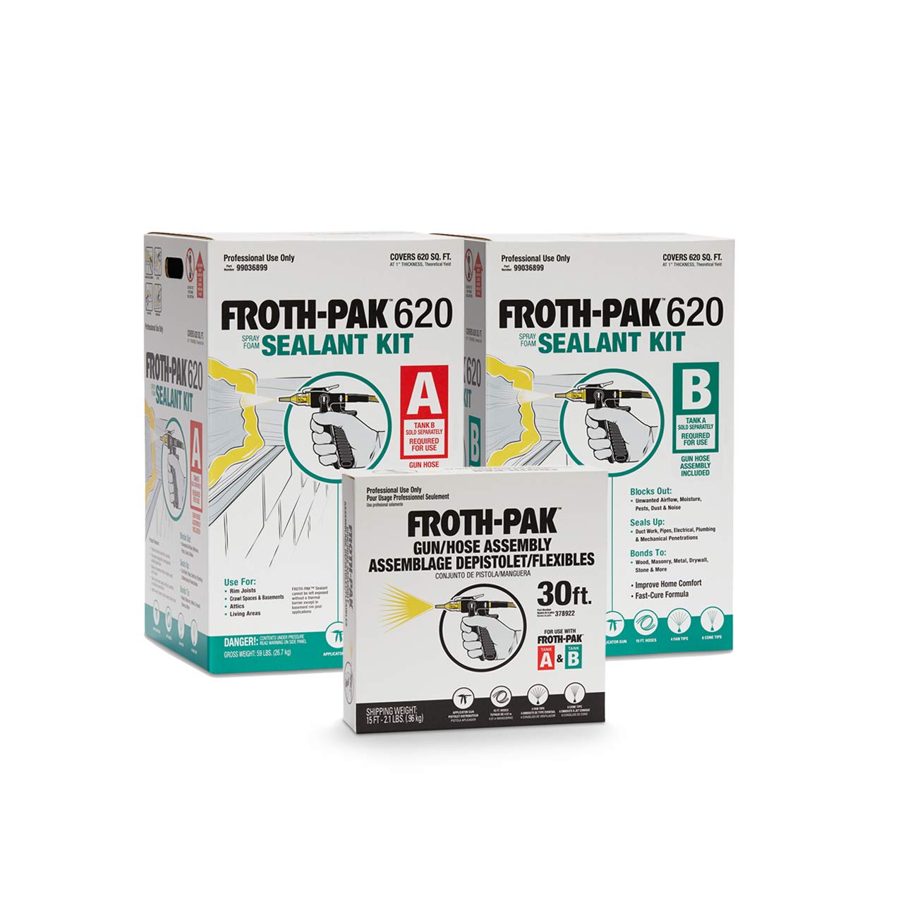FROTHPAK 620 Sealant 2 Component Foam Insulation Kit A Tank, B