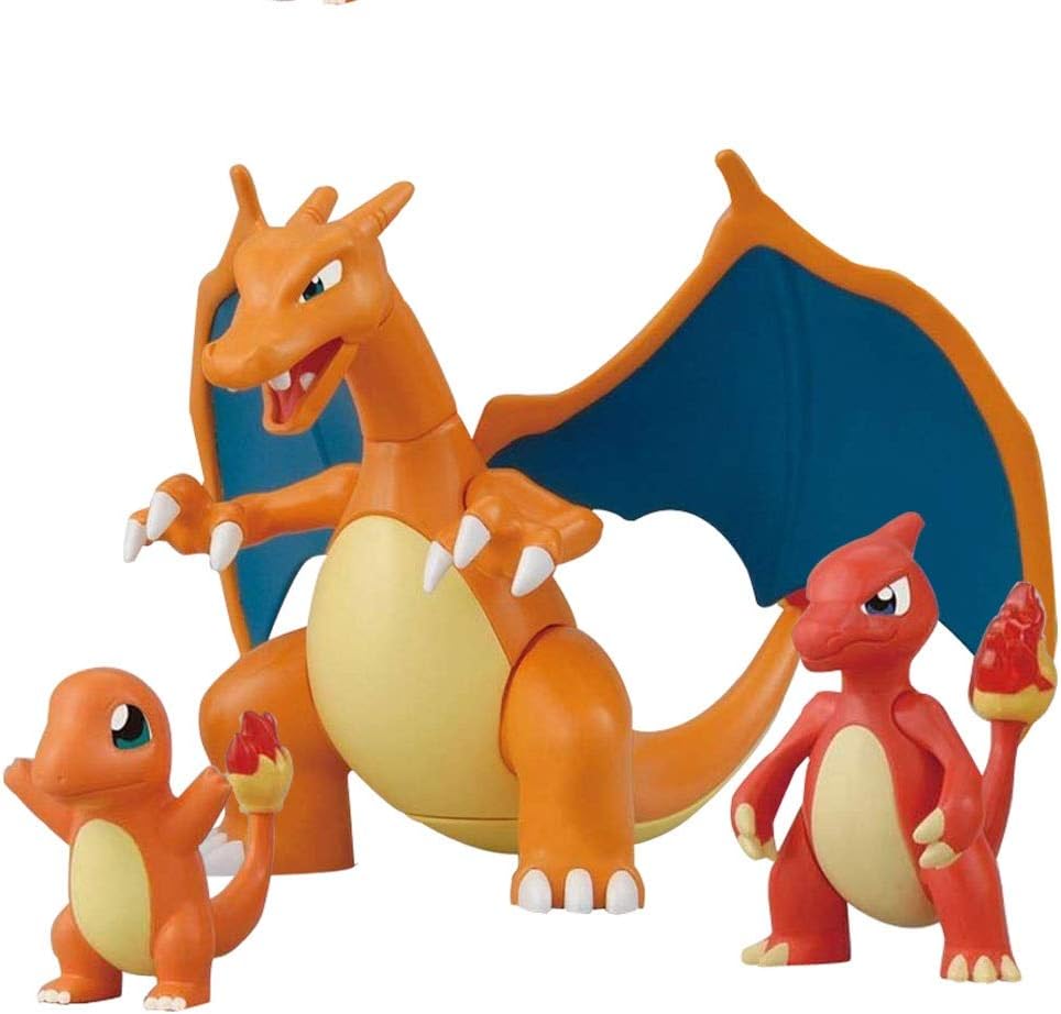 Luck7DZ 3 Pcs Charizard Evolution Figure"Pokémon" Manga Anime Exquisite Landscape Decoration Ornaments Resin Crafts Doll