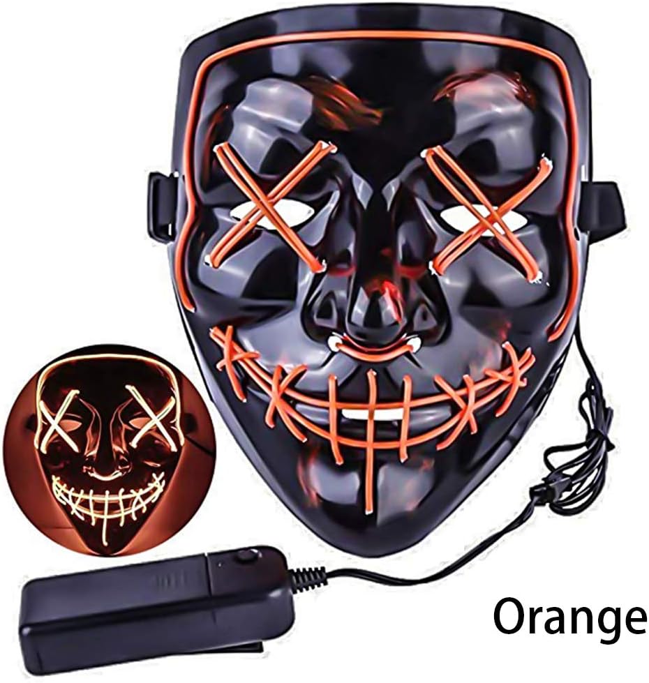 Christmas Mask LED Light up Purge Mask Frightening Wire Cosplay for Christmas Festival Parties Costume