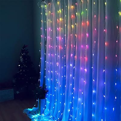Buy Mygoto 8 Vibrant Color Change Curtain String Lights 9 8x9 8feet 270led Rgb Icicle Fairy Lights 52 Modes With Remote Plug In Xmas Lights With 6v Safe Voltage 270led Rgb Online In Taiwan B07x41mw2y