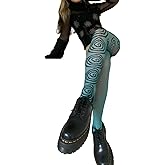 Women Sheer Tights Control Top Pantyhose Y2k Tie Dye Mesh Tights Fishnet Sockings Leggings
