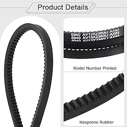 uxcell 2Pcs AX93 EPDM V-Belt, Raw Edge Cogged