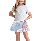 Tutolipy Girls Athletic Skort with Pocket 5-14 Years Sports Skirt Casual Daily Wear Outdoor Activities