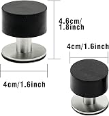 SZXMDKH 2pcs Black Stainless Steel Door Stops with Adhesive Stickers view 2