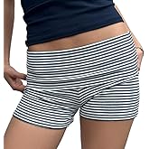 Women Low Waist Lounge Shorts Fold Over Skinny Pajamas Shorts Summer Casual Pj Bottom Sleep Shorts