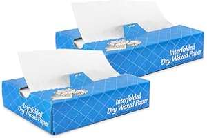 Fit Meal Prep 1000 Sheets 12 x 10.75” Dry Wax Paper Sheets for Food, Greaseproof Sandwich Wrapping, Interfolded Deli Wax Paper for Fries, Burgers, Food Basket, Made in USA