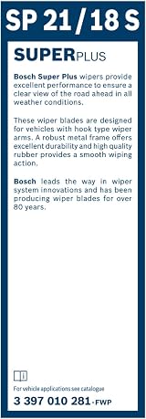 Bosch SuperPlus Spoiler SP21/18S Front Wiper Blades 530mm/450mm Set view 3