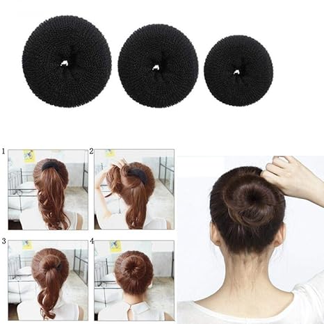 Buy Wizme Combo Of 3 Hair Donuts For Bun Black 25 Gram Pack Of 1