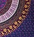 Folkulture Retro Spectrum Bohemian Hippie Tapestry Wall Hanging for College Dorm Room, Indian Mandala Floral Bedding Bedspread for Bedroom or Beach Blanket, Queen Size Blue Purple Boho Trippy Spread