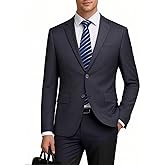 MOGU Suits for Men, 2 Piece Wool Suit with 2 Buttons Tuxedo Blazer Pants for Formal Events, Business