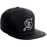 Daxton Classic Snapback Old English Alphabet A to Z Numbers Initials Flat Bill Visor Cap