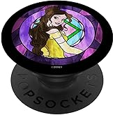 Disney Beauty and The Beast Belle Pose Neon Stained Glass PopSockets Adhesive PopGrip