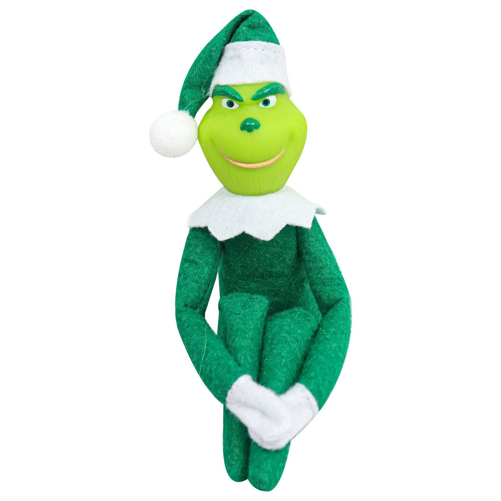 Green Monster Doll Christmas Suffed Plush Toy Red Green Monster Elf Ornament for Xmas Home Decor Gifts (Green)
