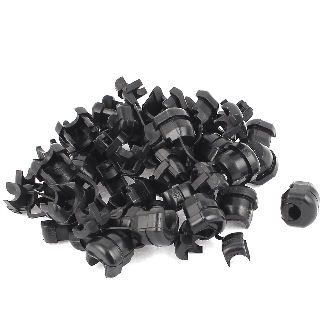 sourcingmap 30Pcs HDB-6N-4 Round Cable Wire Strain Relief Bush Grommet 15mm Length