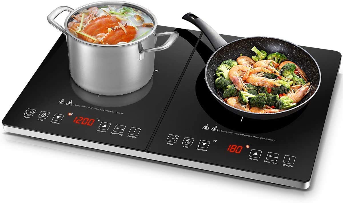 Buy Electric Cooktop AMZCHEF Double Induction Cooker with 2 Burners