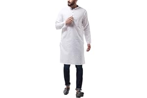 Sojanya (Since 1958, Men's Cotton Blend Woven Design Only Long Kurta