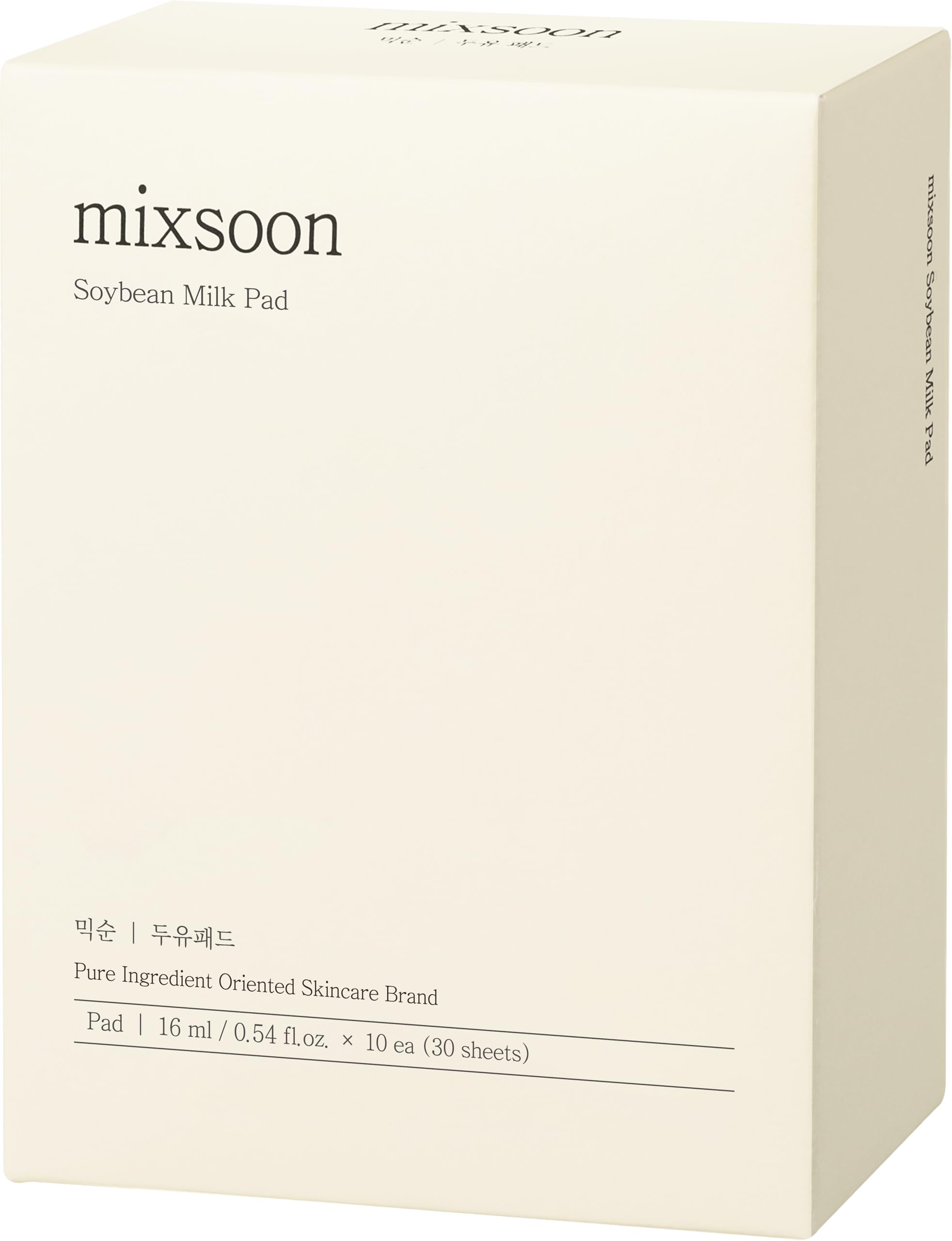 mixsoon Soybean Milk Pad - 3-in-1 Milky Toner Pad & Intensive Face Mask for Glass Skin, Fermented Soybean Extract for Deep Hydration & Smooth Texture, 10 Individual Packs, 30 Pads Total