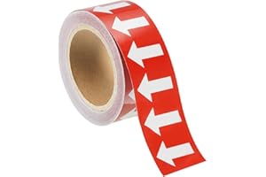 MECCANIXITY Directional Pipe Flow Arrow Adhesive Tape Pipeline Arrow Stickers 2 Inch x 65 Ft Pipe Identification Marking Labe