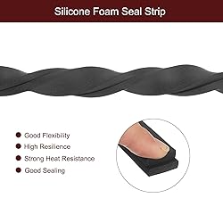 uxcell Silicone Foam Seal Strip, 0.2" x 0.6" x 16.4