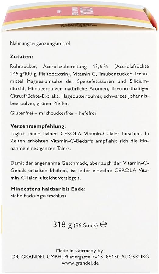 Cerola Vitamin C Taler Grandel Pack Of 96 Amazon De Drogerie Korperpflege