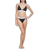 Calvin Klein Women's Low Waisted Elastic Logo Triangle Set-Bikini Bottom