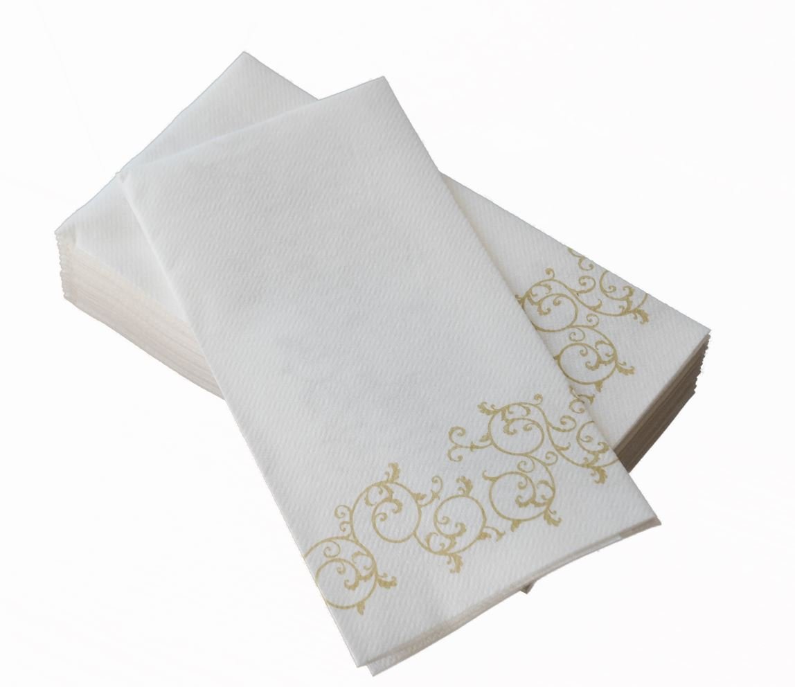 Galleon Simulinen Decorative LinenFeel Bathroom Hand Towels GOLD Floral Disposable Paper