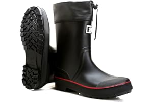 HSBDNZQ Rain Boots for Men, Waterproof Mens Rubber Boots with PVC Unique Design, Comfort Lightweight Work Mud Boots, Resistant Durable Slip Garden Boots for Farming Gardening Fishing