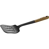 Staub Silicone Spatula, Cooking Utensil, Non-Stick, Black | Food Safe Silicone Spatula, Heat-Resistant Silicone Head, Durable Acacia Wood Handle. Safe for All Cookware Surfaces.