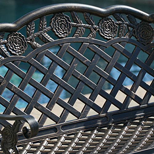 Belleze Outdoor Aluminum Cast Garden Bench Backyard 