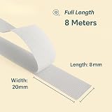 AXATY Hook and Loop Tape 20mm x 8m, Self Adhesive, Double Sided White view 2