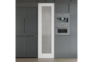 WIN STELLAR WINSTELLAR 24 x 80 Prebuilt Interior Frosted Glass Door Slab, Paintable Interior Doors for Home, Bedroom, Pantry, Laundry Room as Prehung, Pocket, French, Barn Doors, White Door Panel